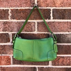 Vintage green Coach leather bag